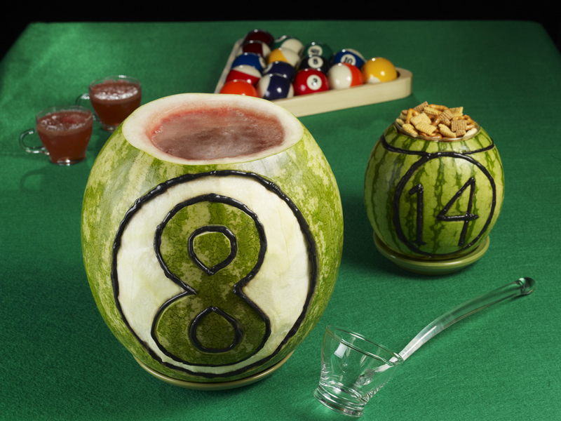 Watermelon 8 Ball Punch Bowl w/ Snack Bowls